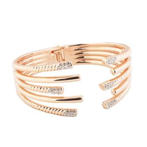 Rose gold plated Fashion Bracelet - Wrap Around CZ Cuff